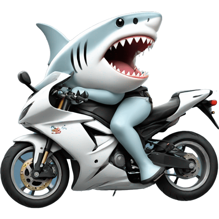 Shark on a motorcycle  emoji