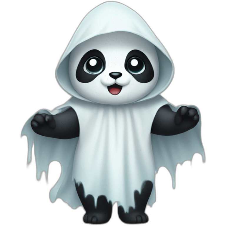 panda dressed as a ghost emoji