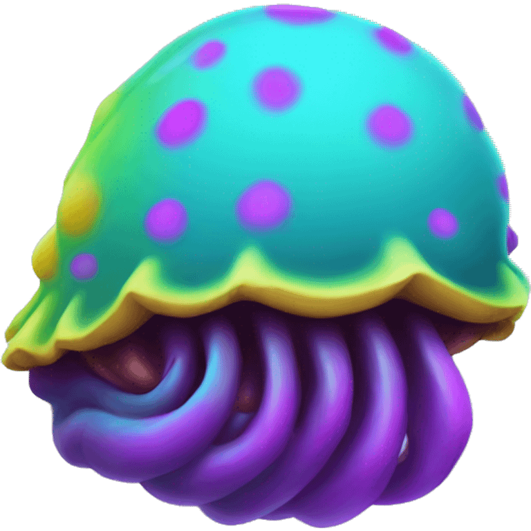 neon paint splotched mollusk animal      emoji