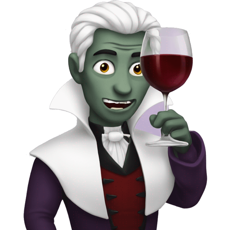 A vampire drinking wine emoji