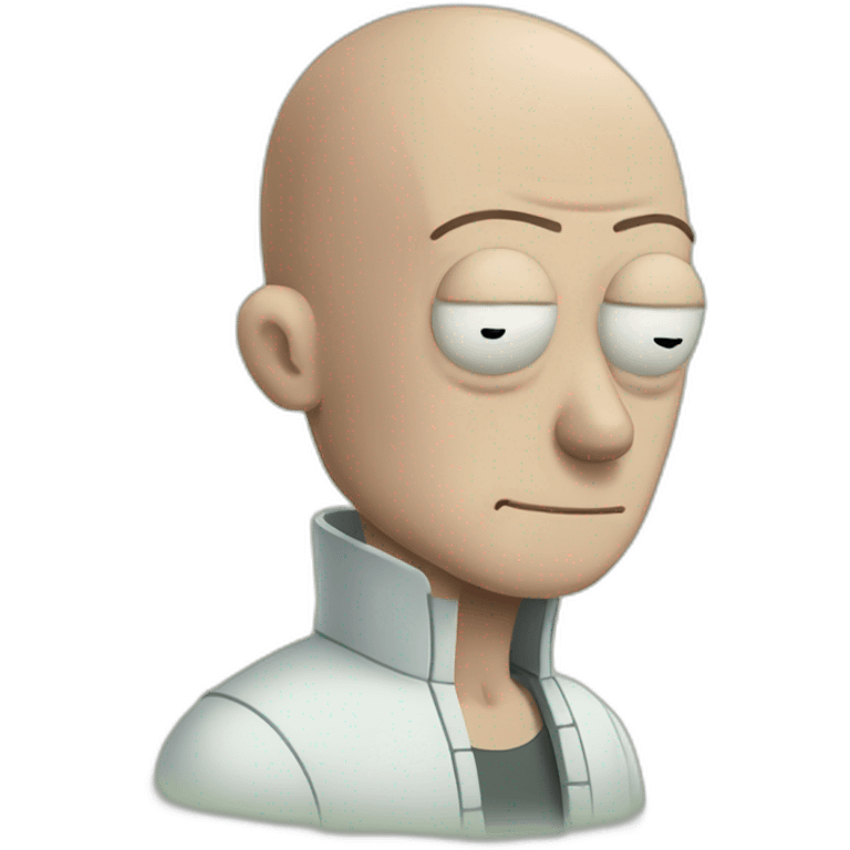 Tattooed bald man style Rick and Morty emoji