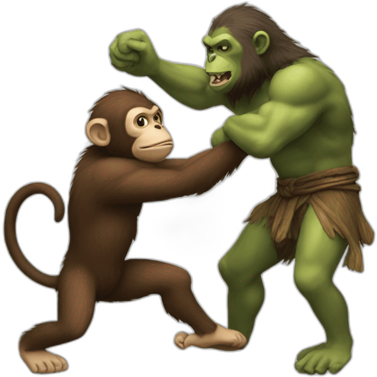 a monkey beating an ogre emoji