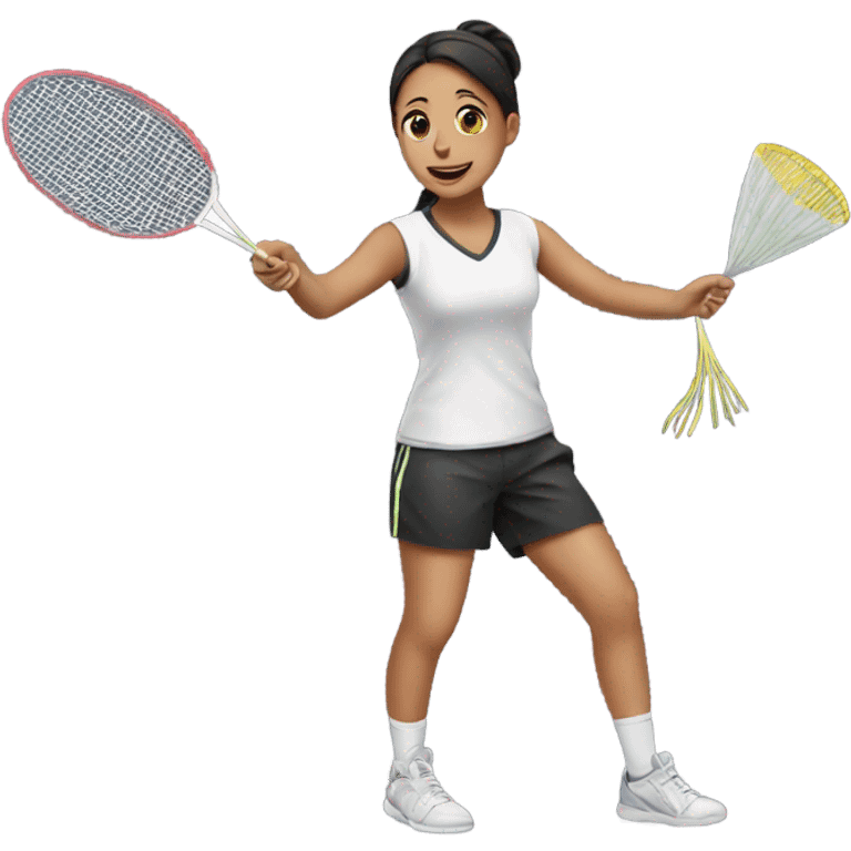 a girl playing badminton emoji