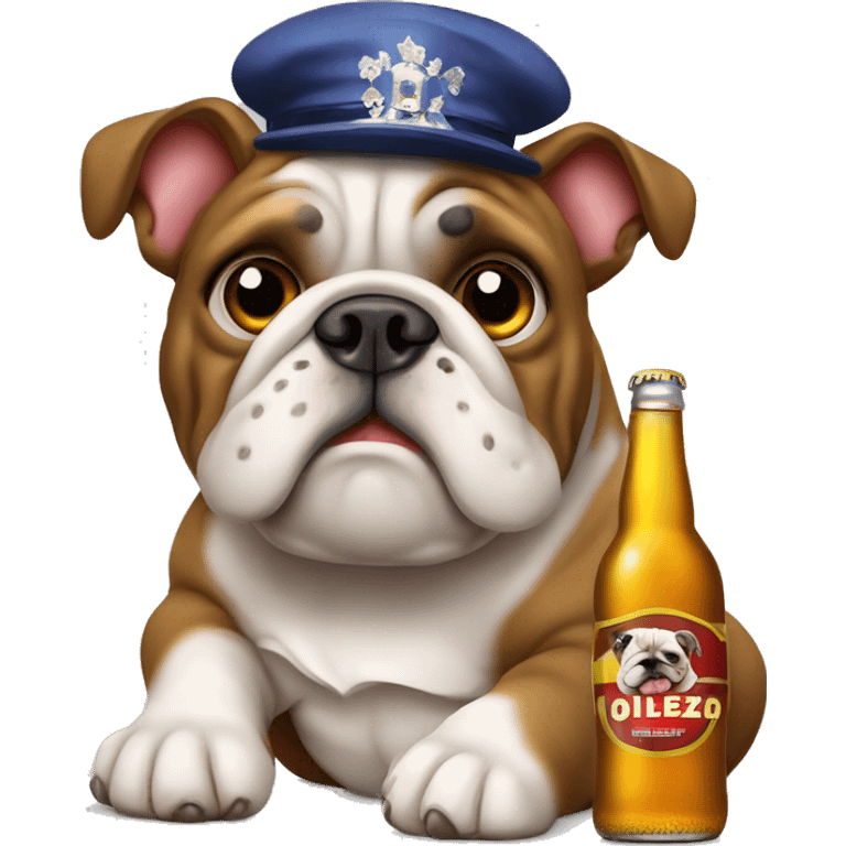 Bulldog Frances con cerveza  emoji