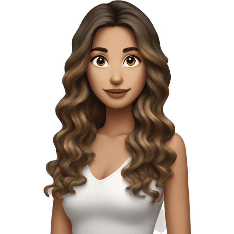 very pretty brunette girl with balayage  emoji