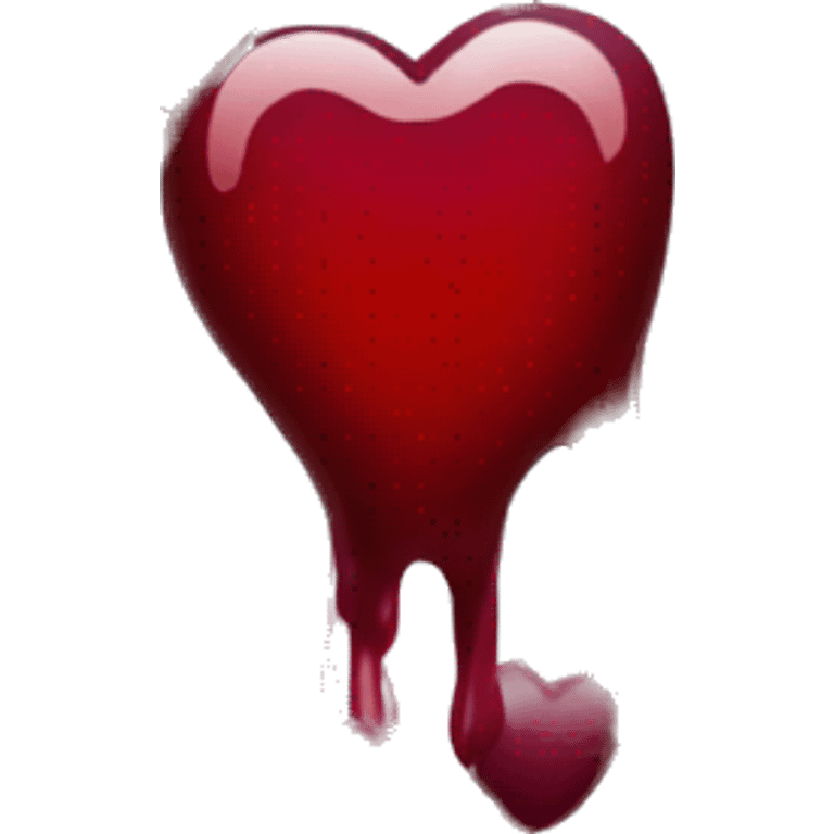 burgundy heart with dripping burgundy drops emoji