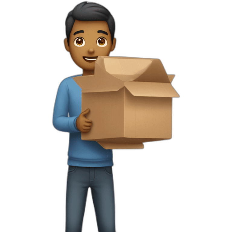 A person with a box in hands emoji