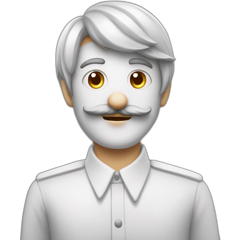 Chat blanc avec une tache grise sur l'oeil emoji