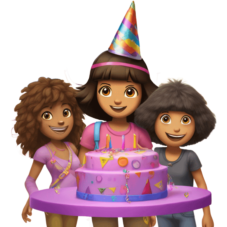 dora the explorer celebrating emoji