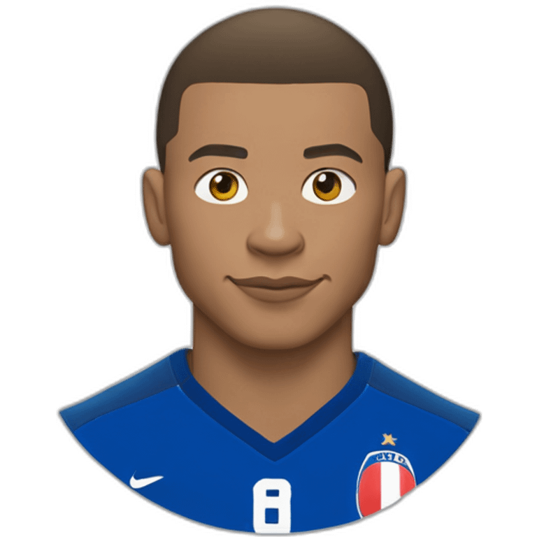 Kylian Mbappé jouant au foot avec l'équipe de France emoji