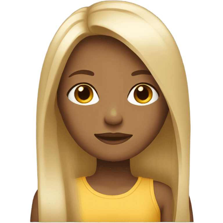 Tan girl with blond hair emoji