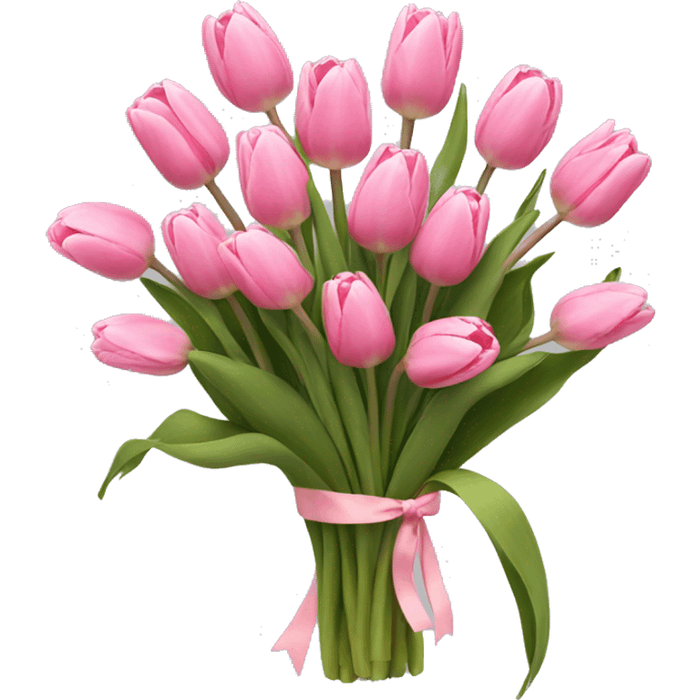 Pink tulips in Bouquet emoji