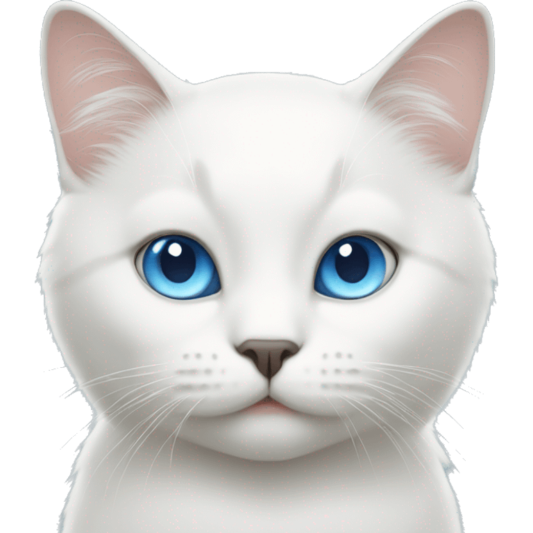 white cat with blue eyes  emoji