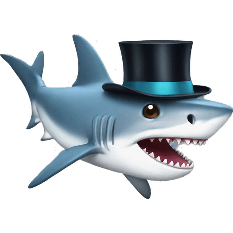 Shark with a top hat emoji