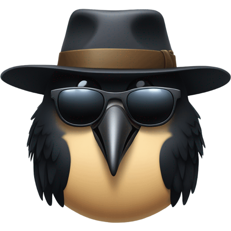 crow secret agent fedora emoji