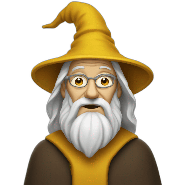 old wizard face with mustard emoji