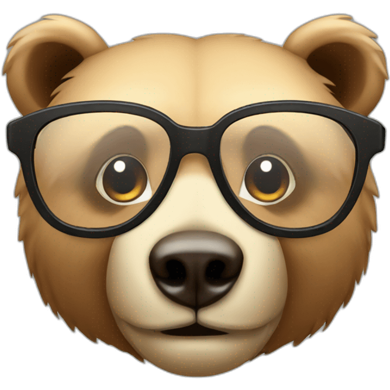 bear with glasses emoji