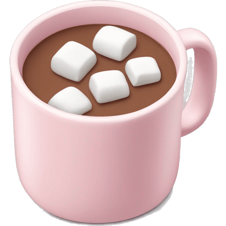 Light Pink mug of hot chocolate with marshmallows  emoji