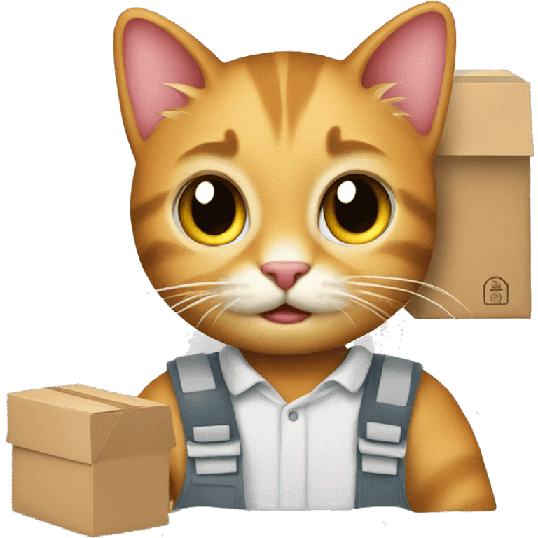 cat delivery and applicaion emoji