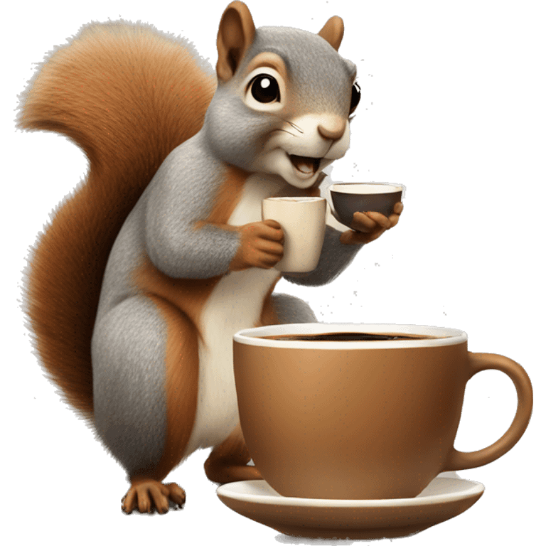 Squirrel with Cup of Coffee  emoji