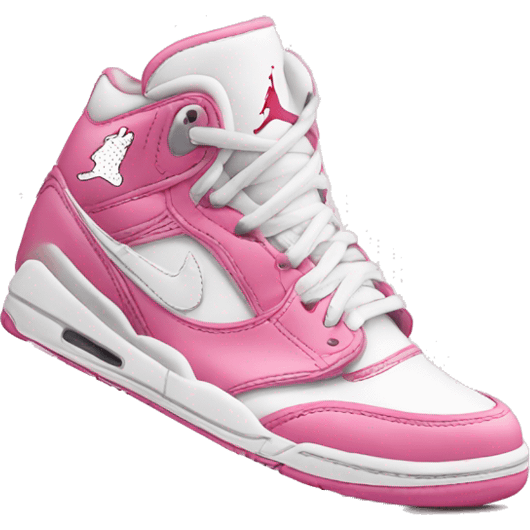 Jordan sneakers pink and white  emoji