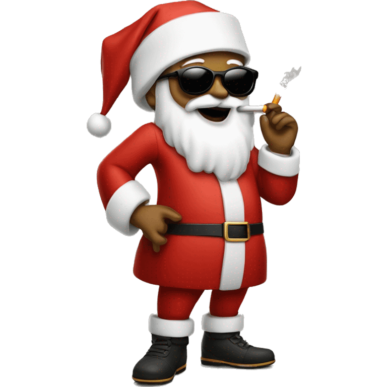 "Fashionable Santa with sunglasses and a cigarette in his mouth and microphone in other hand" emoji