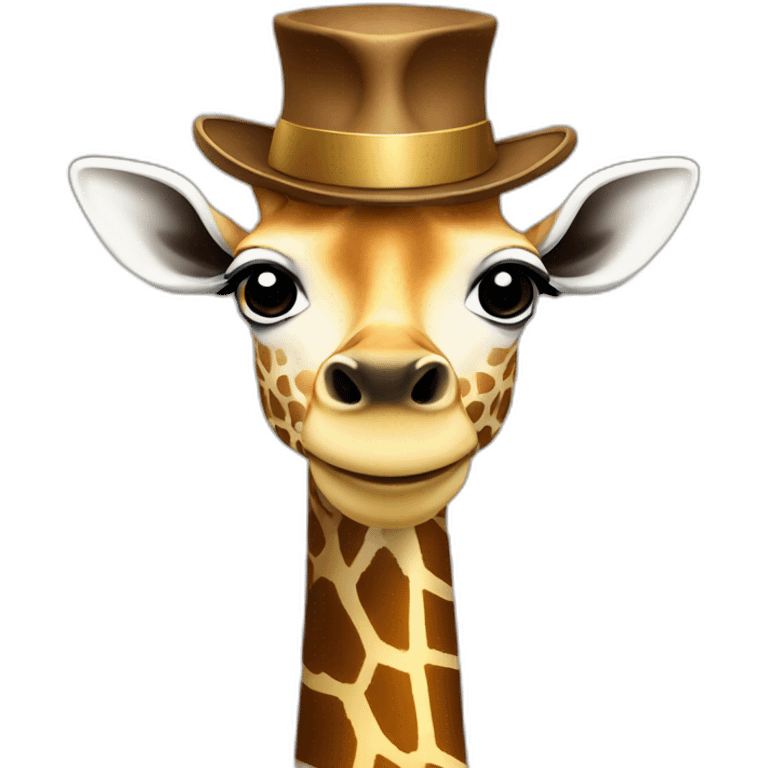 Giraffe with hat emoji