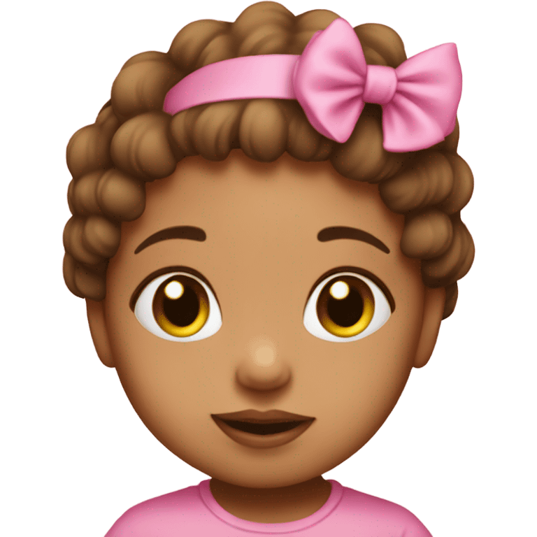 baby girl in pink with browsnkin emoji