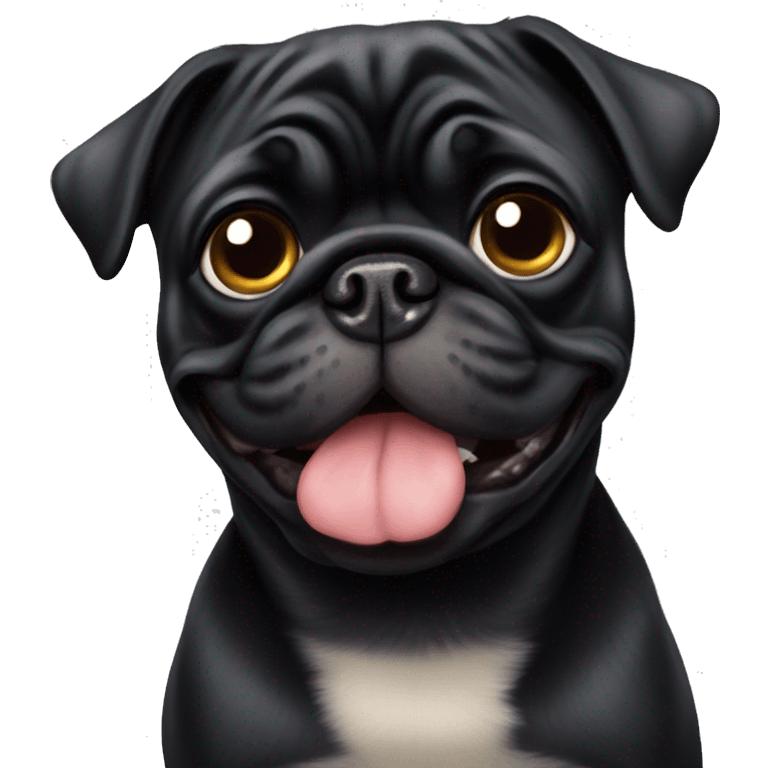 Black pug  emoji