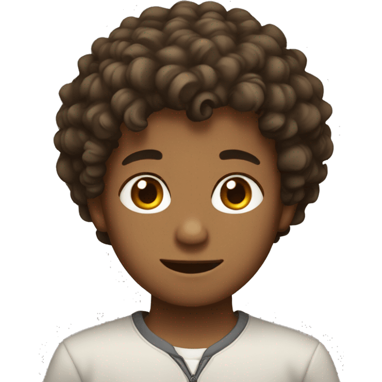 boy with curly hair and brown eyes emoji