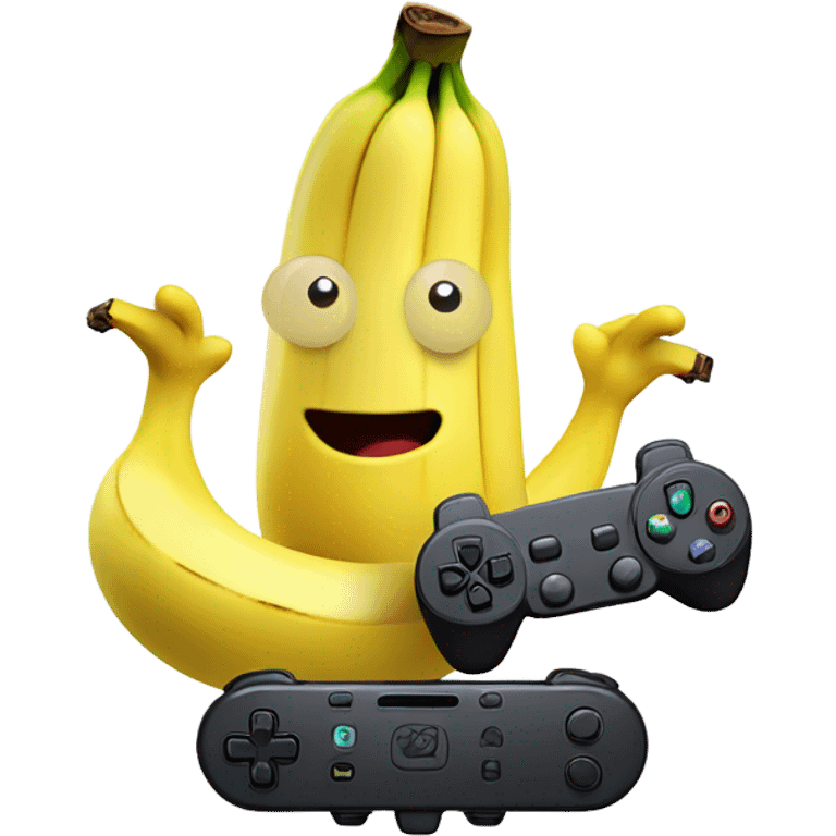 Peely the banana playing Xbox  emoji