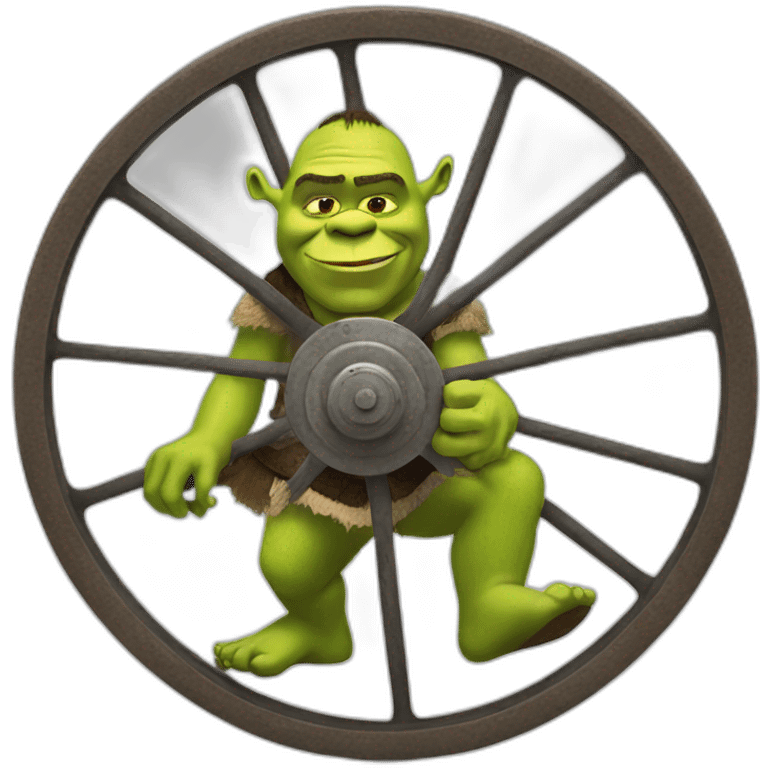 Shrek on a wheel emoji