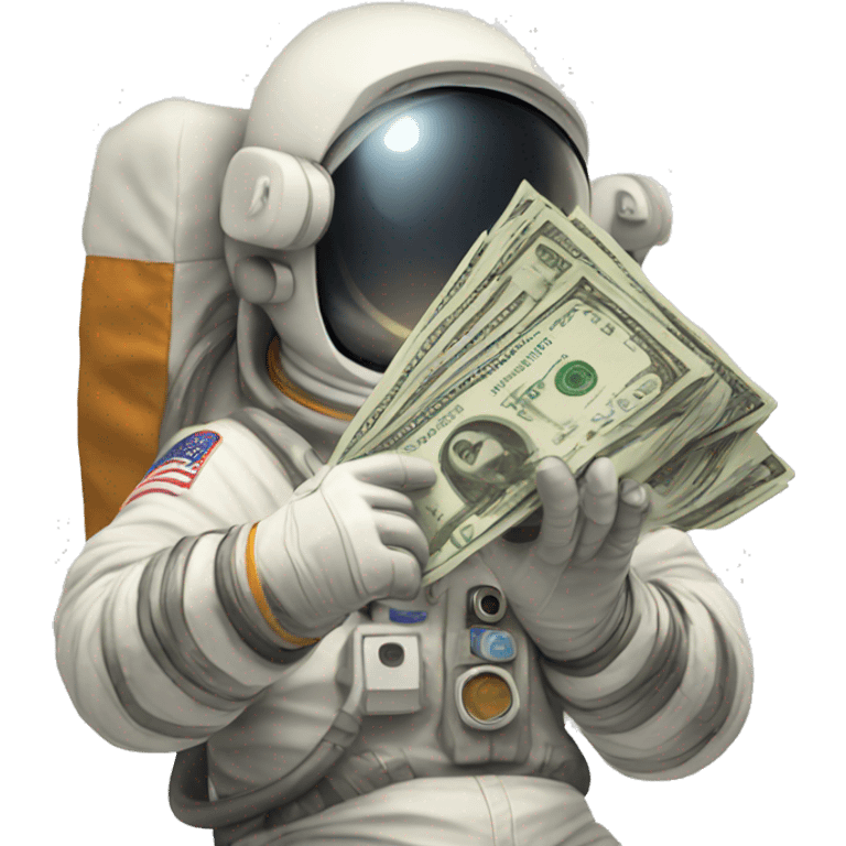 Astronaut holding a few dollars emoji