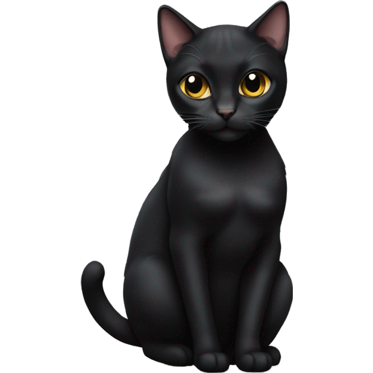 very pregnant black female cat  emoji