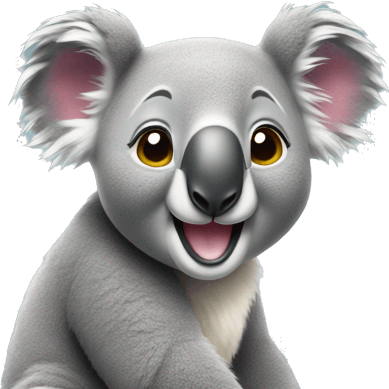 Rainbow koala naughty smile emoji