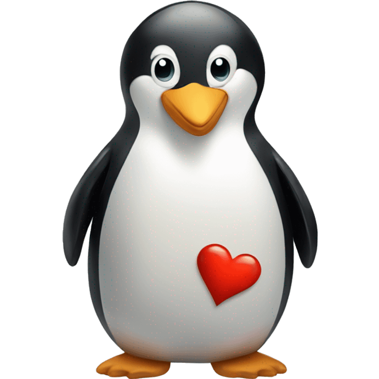 Pinguin with heart  emoji