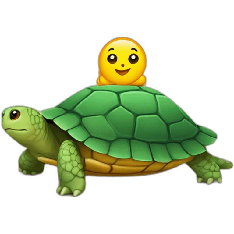 Chat sur une tortue sur une table emoji