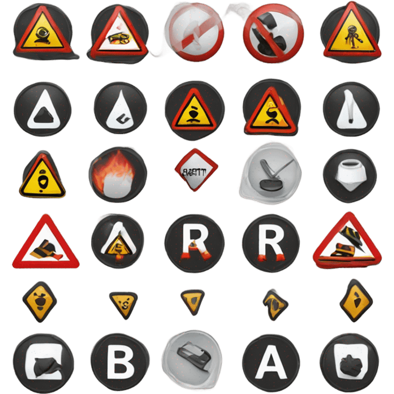 A hazard sign that says "Report a Risk" emoji