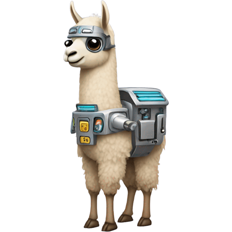 Llama wearing robot costume emoji