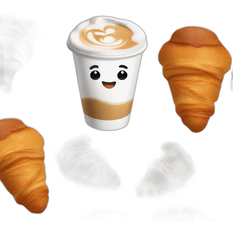 1 latte to go with a croissant emoji