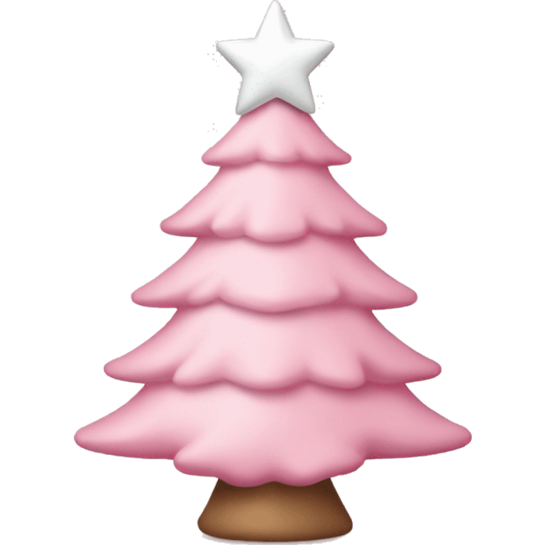 baby pink christmas tree with white star emoji