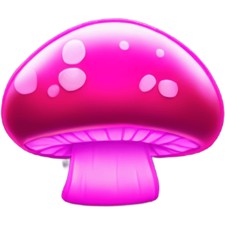 Hot pink sparkly neon glowing mushroom emoji