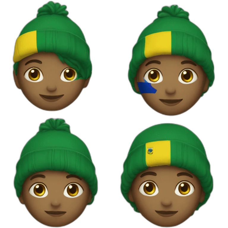 Black boy using lacoste hoodie with brazil flag emoji