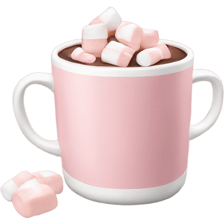 Light Pink mug of hot chocolate with marshmallows  emoji