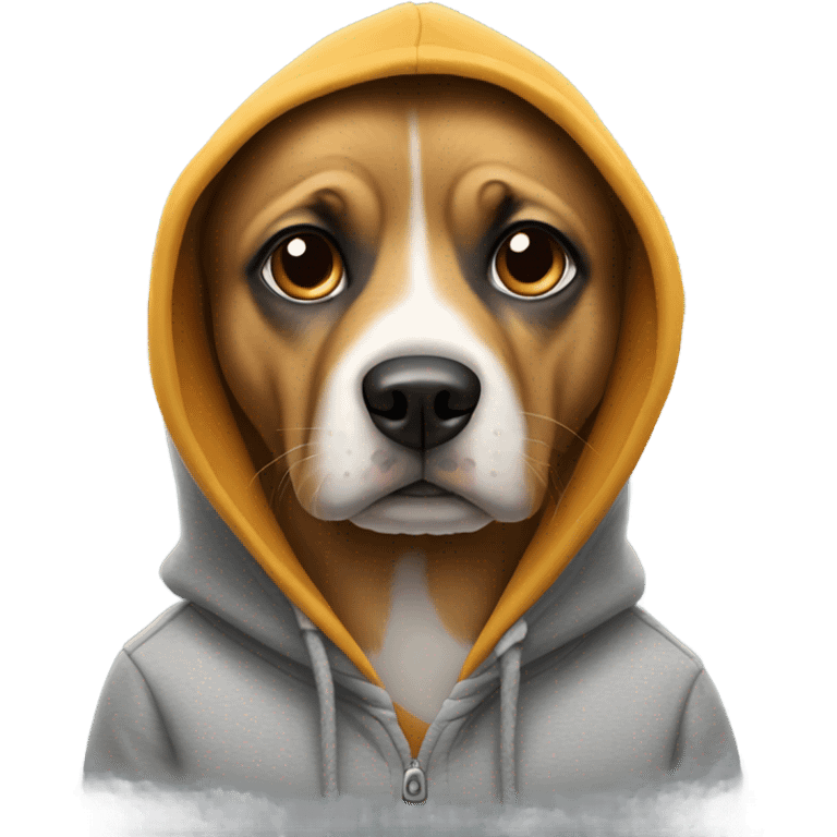 Dog wearing hood emoji