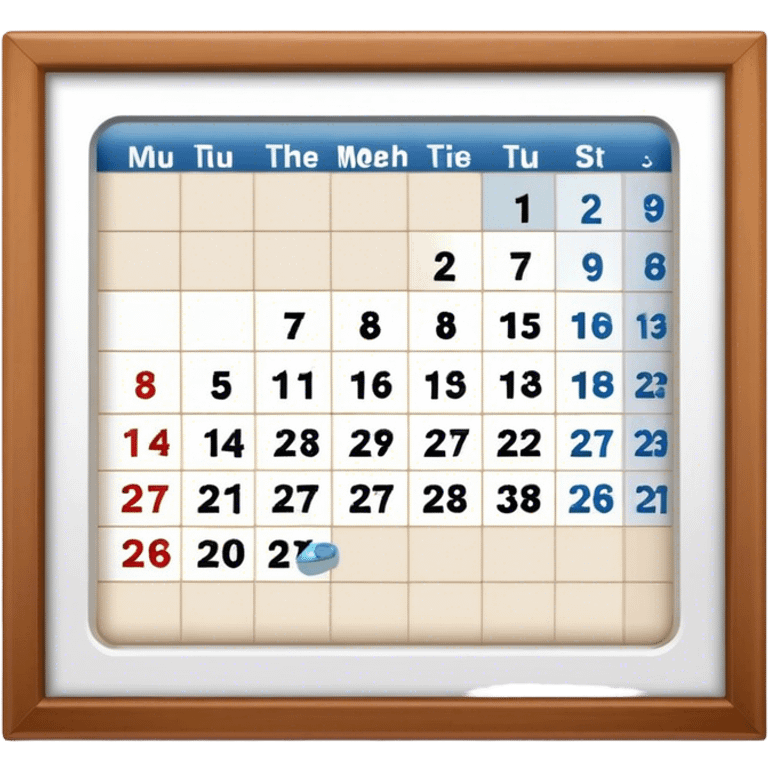 A calendar with dates, months, and years, used to track time emoji