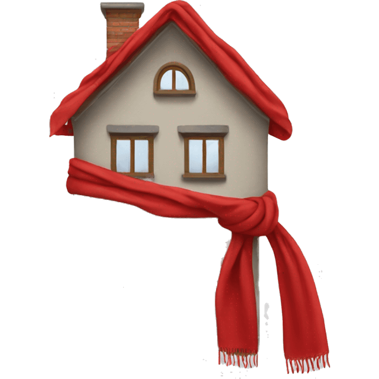 house  in a large red scarf emoji