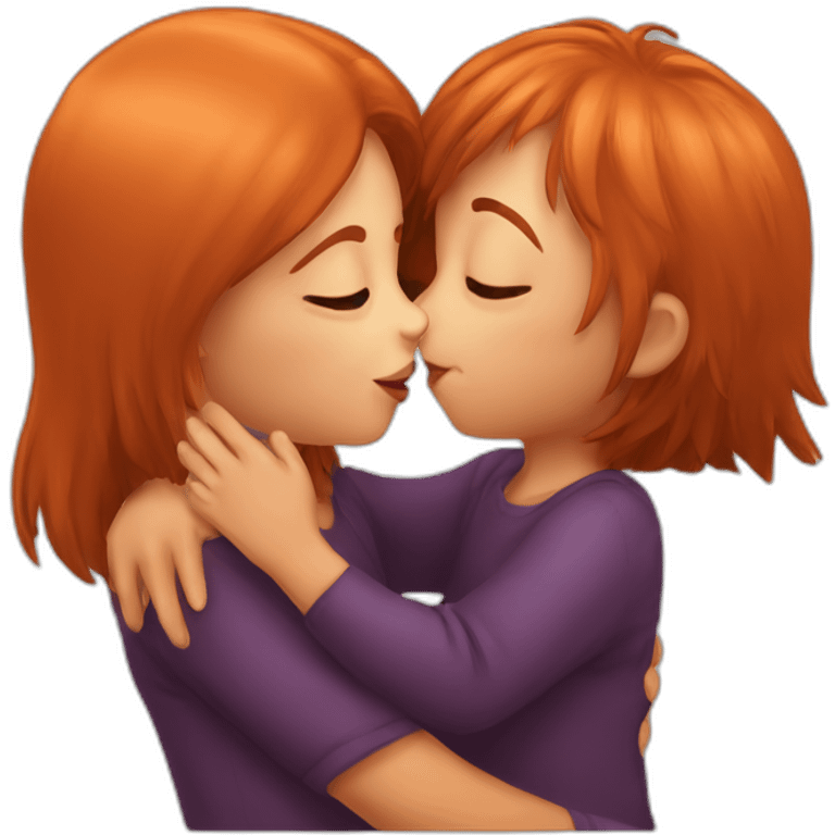 orang cat kissing girl emoji