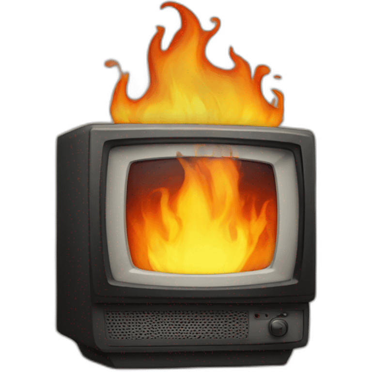 A burning television emoji