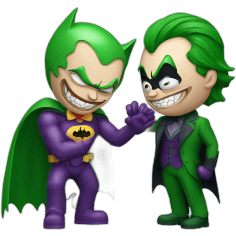 Joker puncturing Batman emoji